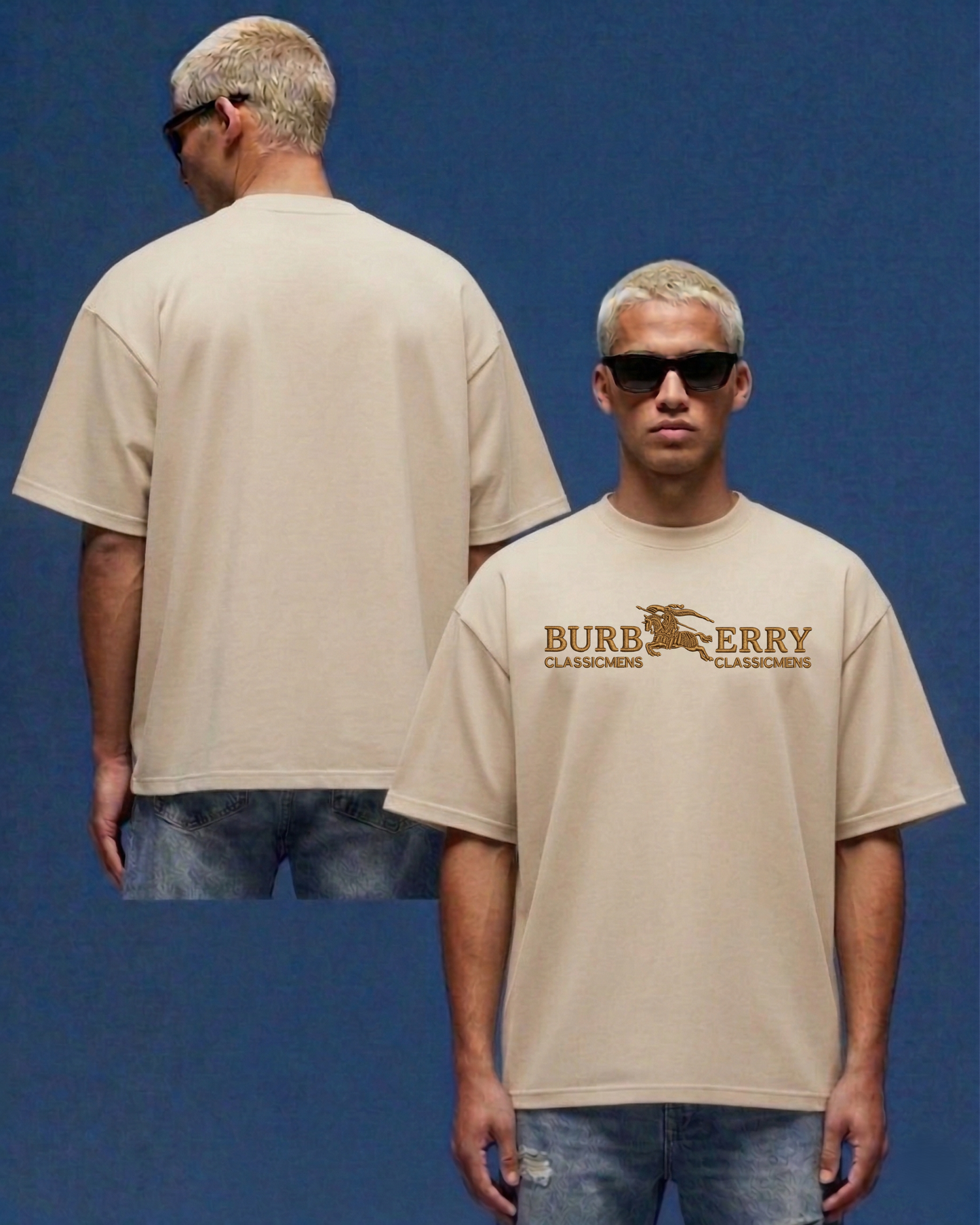 BURBERRY LONDON over size Embroidery T-shirt