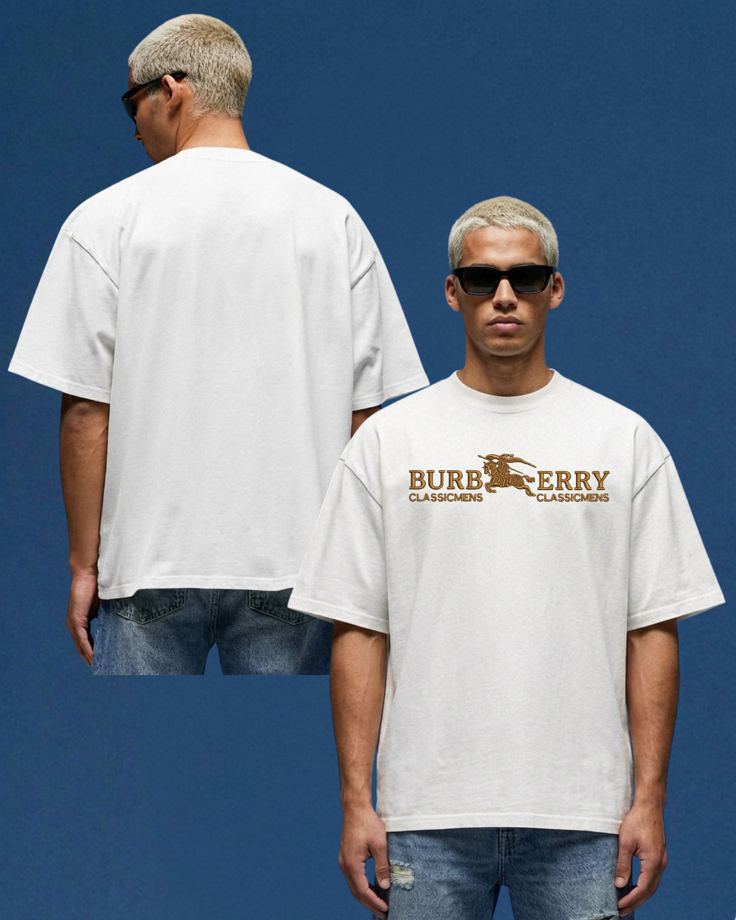 BURBERRY LONDON over size  Embroidery T-shirt